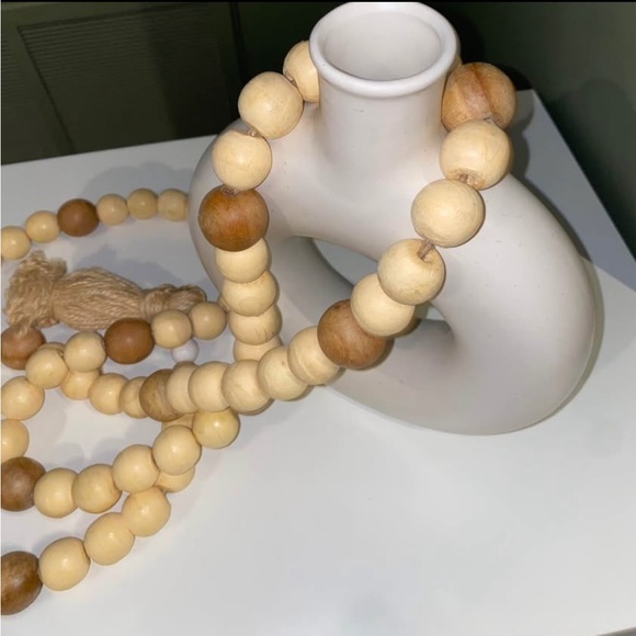 New Decorative Farmhouse & Country Garland Bohemian Wood Tassel Table Beads - Picture 4 of 5